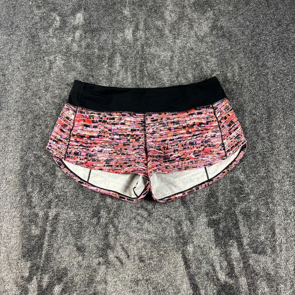 Lululemon Speed Up Short 2.5" Inseam Brief Lined Flash Pleat Orange Women's 6